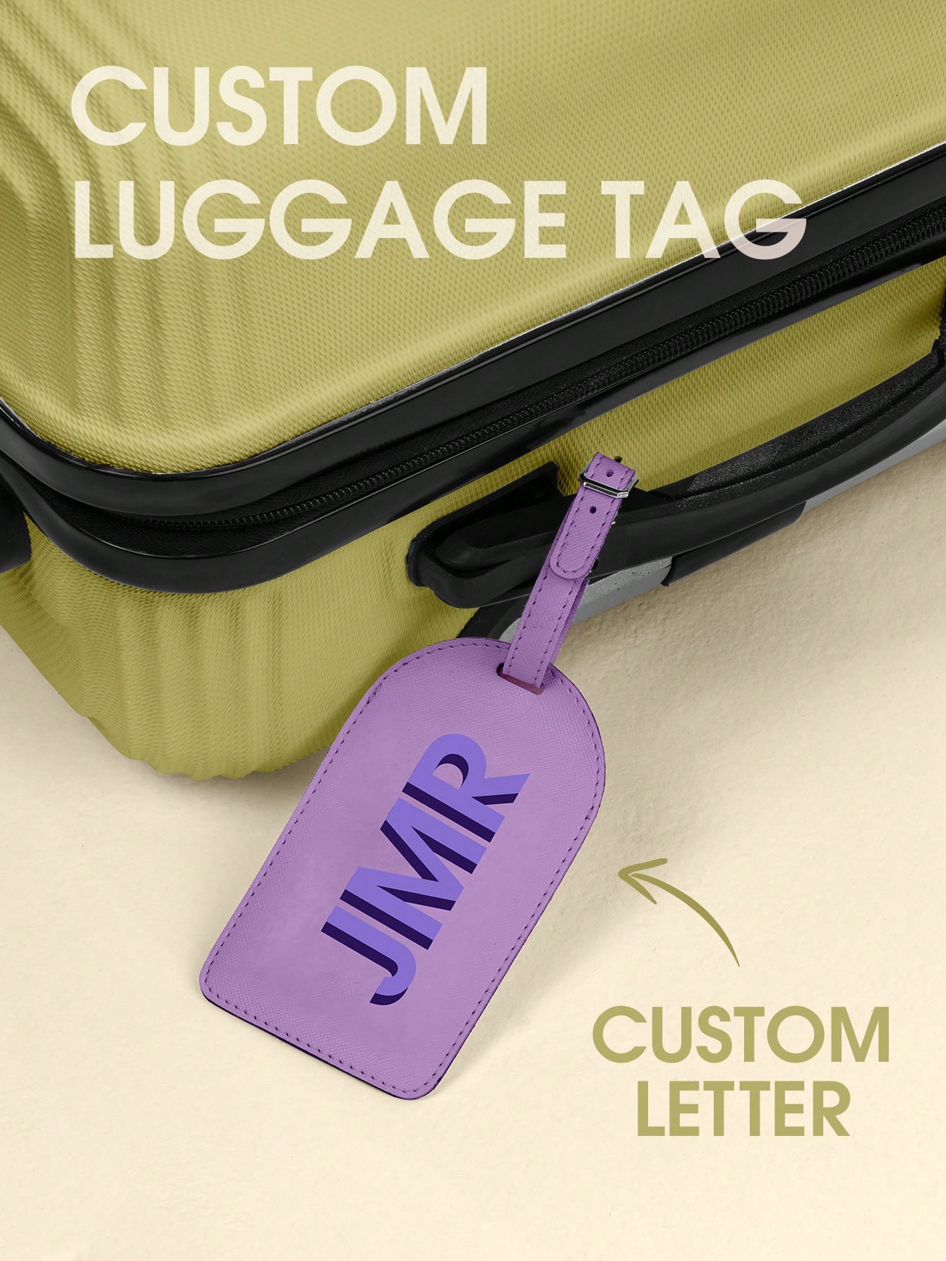 Travel Accessories Gadget - Étiquette de bagage personnalisée avec initiale,