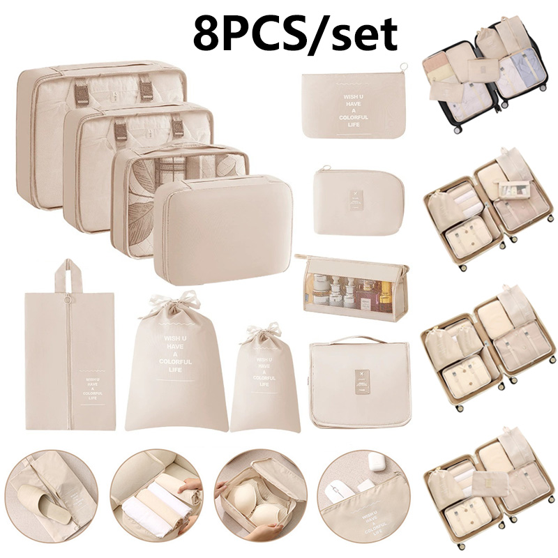 Travel Accessories Packing Cubes - Ensemble de 8 cubes de rangement