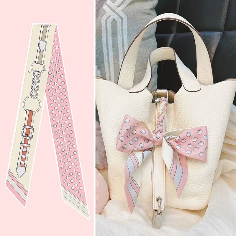 Travel Accessories Aesthetic - Écharpe d'été rose à pois pour