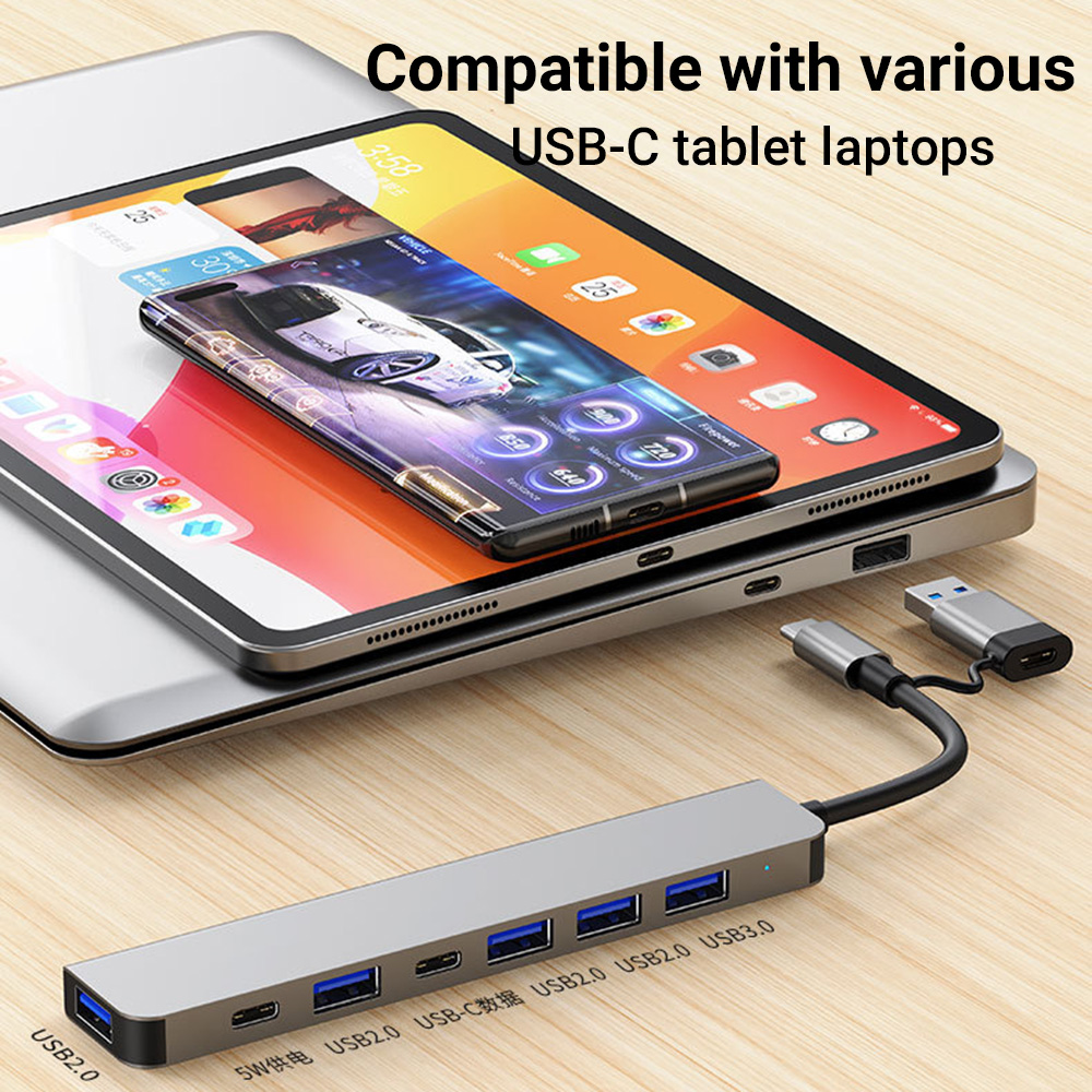 Travel Accessories You Need - Station d'accueil USB-C et USB 7-en-1