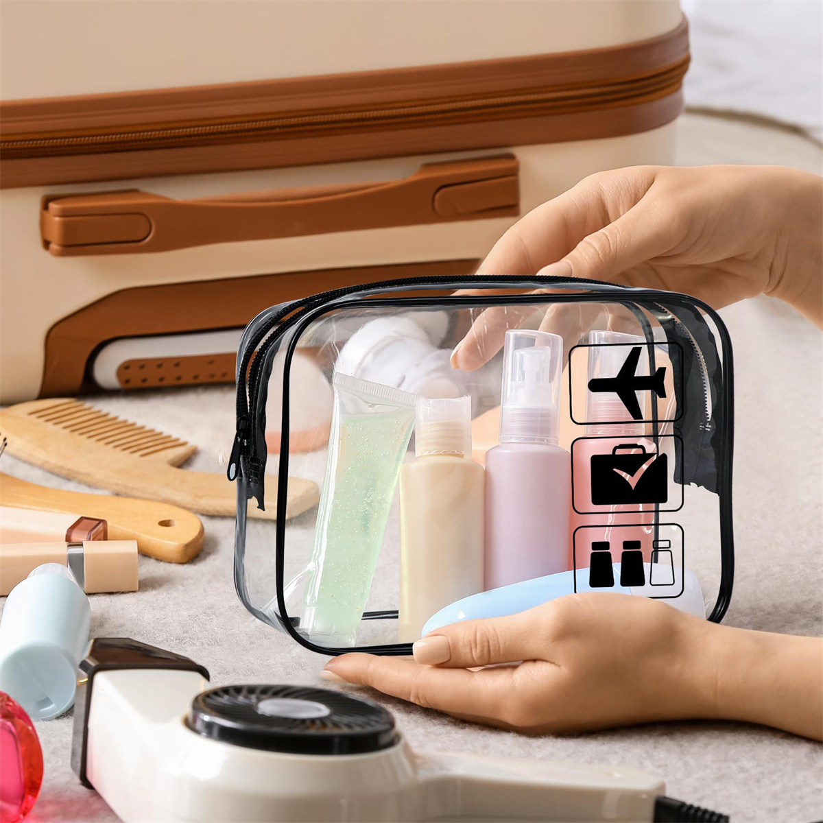 Toiletry Bag Tsa - Sac de voyage transparent approuvé par