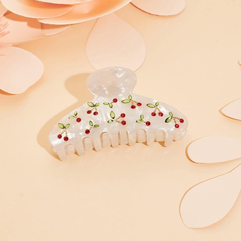 Travel Accessories Aesthetic - Pince à cheveux cerise, strass, tempérament