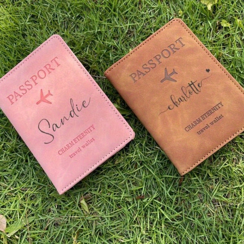 Travel Accessories Gifts For Her - Étui porte-passeport de voyage personnalisé, porte-carte,