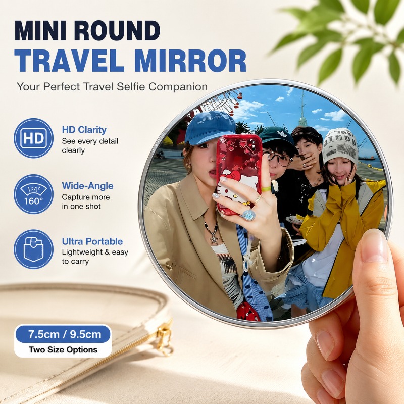 Travel Accessories Gadget - Miroir Convexe Rond Portable, Accessoire de