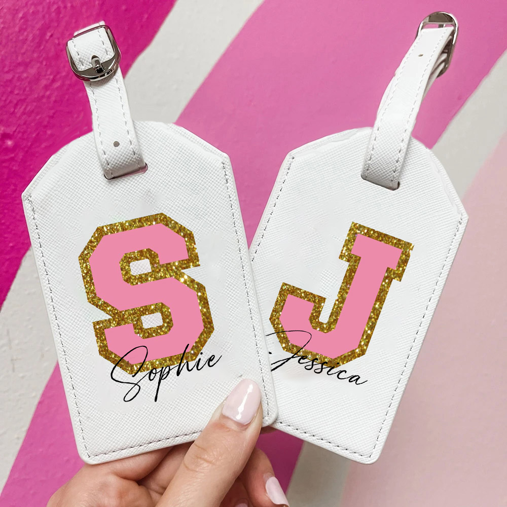 Travel Accessories Gifts For Her - Étiquette de bagage monogramme personnalisée initiale