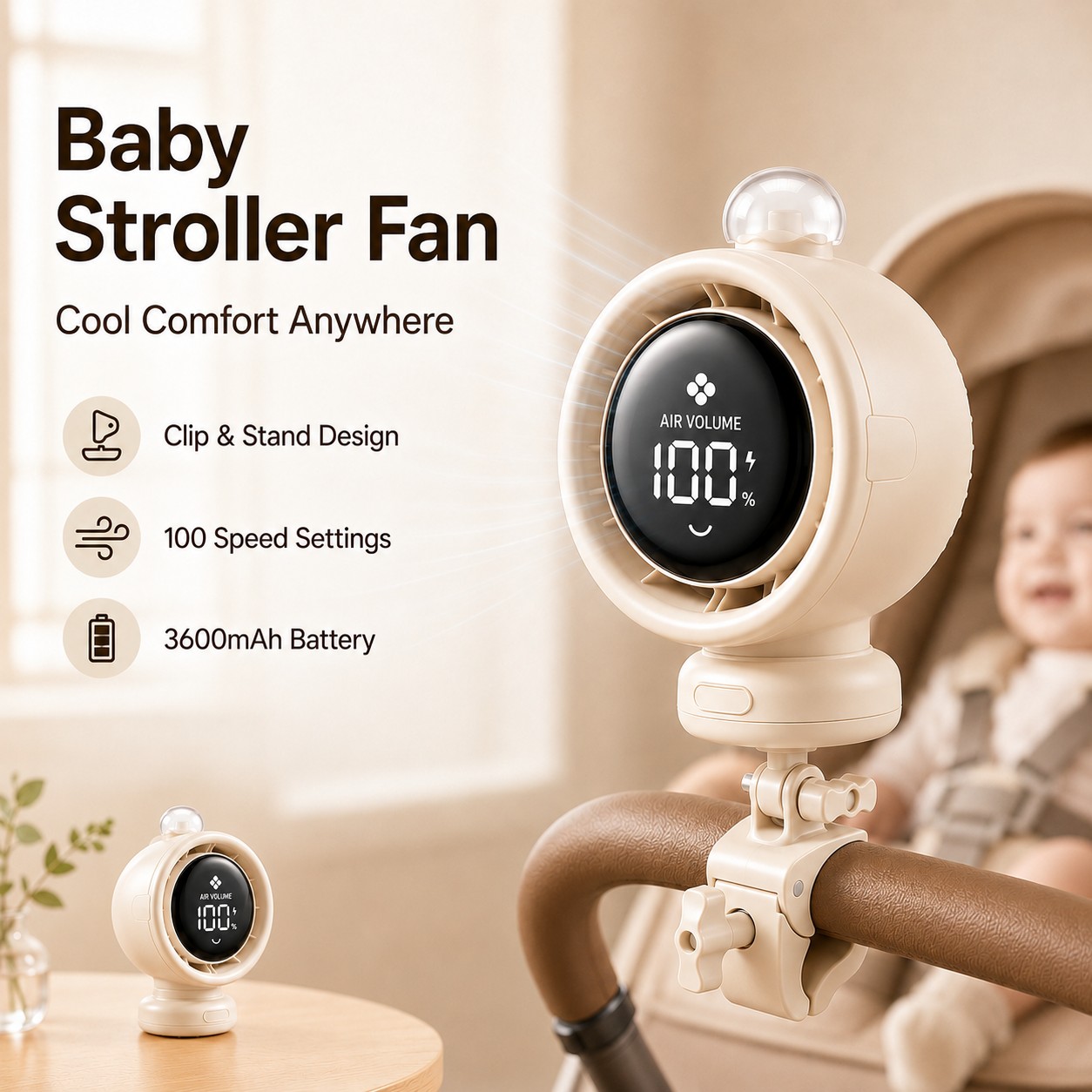 Car Seat Travel Bag - Nouveau ventilateur portable 2026 pour poussette