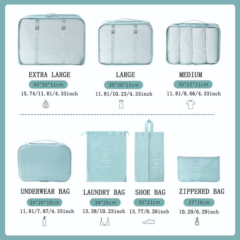 Ensemble de 7 cubes de rangeme - Travel Accessories Packing Cubes avis et prix